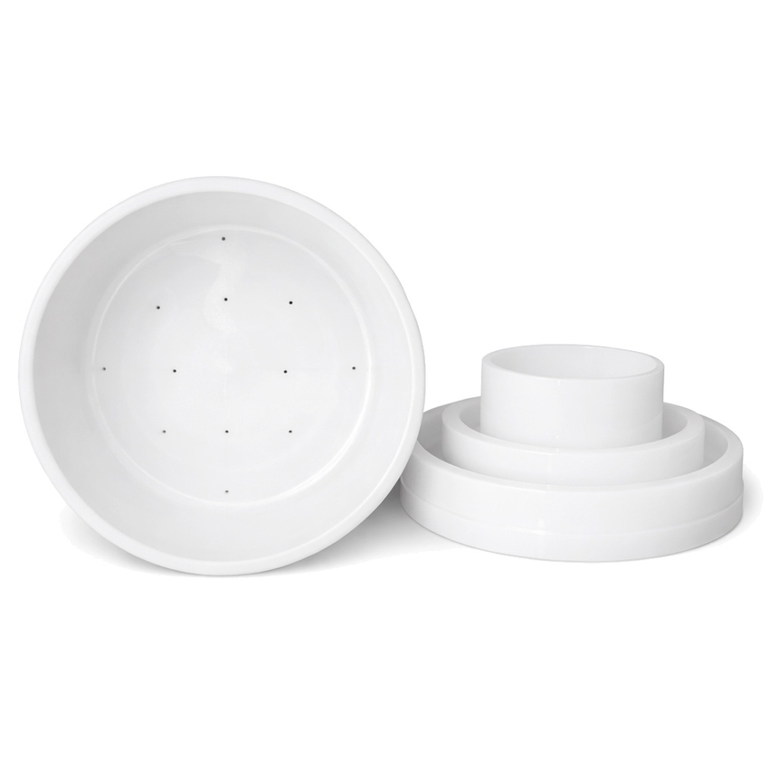 Форма под пресс с крышкой-поршнем (на 2,5-3 кг, низкая крышка), Сыротека